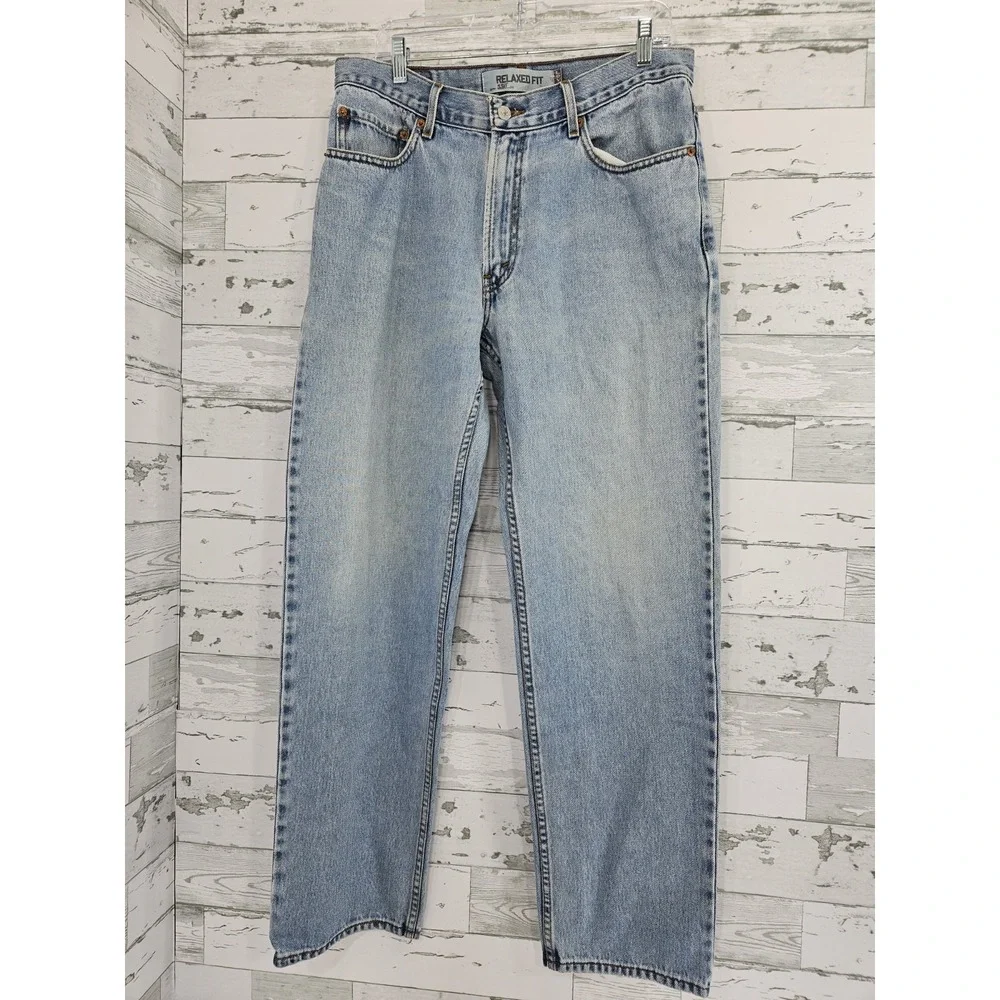 Levis 550 Relaxed Fit Jeans Vintage Men 34x33 Light Wash Denim